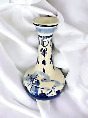 Crown Delft Blue Hand Painted  In Holland Mini Porcelain Vase 4 Inches Mint • $42