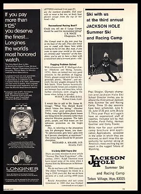 £9.62 • Buy 1970 Longines Ultra-Chron #8150 Watch & Jackson Hole Wyoming Ski Resort Print Ad