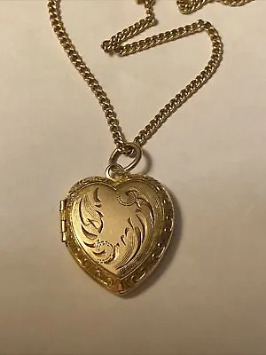 Necklace Heart Locket Gold Filled  100 Years Old 17”  Gold Filled Chain • $59.99