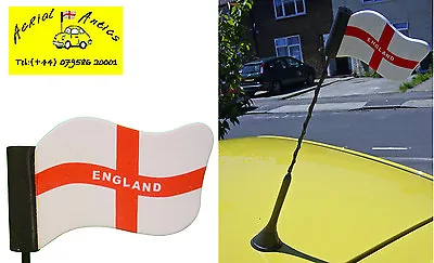 World Cup Football 2024 Patriotic England Car Van Aerial Flag Topper Inc UK P&P • £4.99