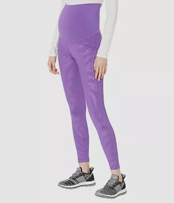 $160 Adidas By Stella McCartney Women's Purple Maternity Yoga Tights Size S • $51.98