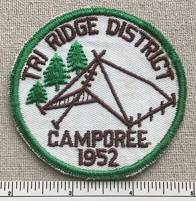 £9.70 • Buy Vintage TRI RIDGE DISTRICT Boy Scout Camporee PATCH BSA Camping Tent Twill Camp