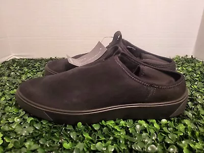 Ecco ~ Men's Street Tray Loafers Shoes Black Leather Slip-On ⚫ Size 8 - 8.5 NEW • $54.99