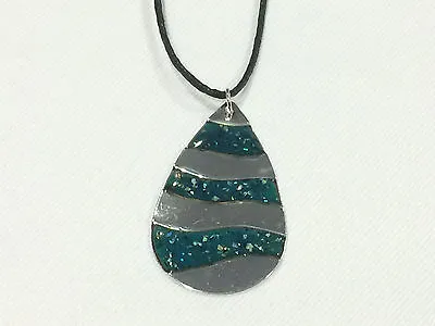 Teardrop With Abalone Sparkles Mood Necklace Color Change Pendant • $7.99