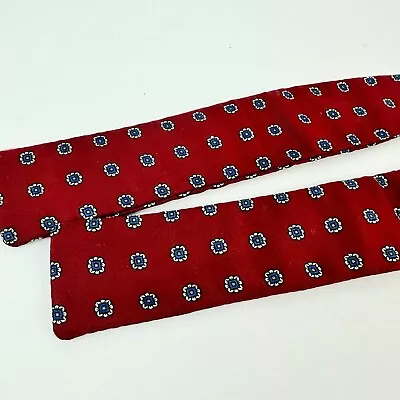 VTG Brooks Brothers Mens Silk 1.75  Bowtie Bow Tie Red Flowers Geometric Pattern • $28.99