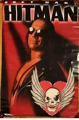 NIP 1998 WCW Bret Hitman Hart Vintage Original Poster WWE WWF 23 X 35  • $22.99