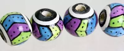 £3.99 • Buy Hand Painted Hair Beads Also Great For Crafts And Jewellery Made In Peru  V066