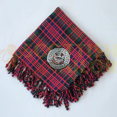 Handmade Traditional Tartan Kilt Fly Plaid + Brooch Twenty Five Various Tartan • $55