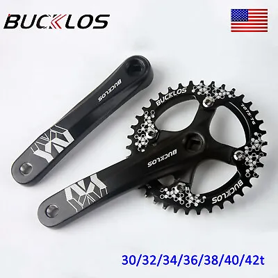 BUCKLOS MTB Bike 170MM Single Crankset 30-42T Narrow Wide Round Oval Chain Ring • $30.66