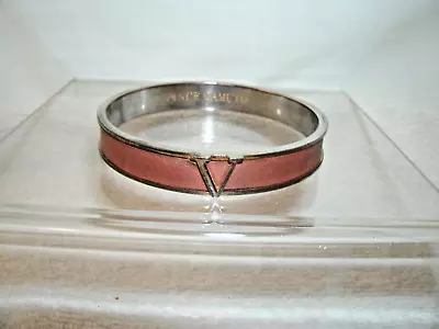BANGLE BRACLET By --Vince Camuto- Goldtone Rust/Brn Leather Inlay • $9.99