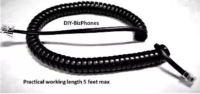 5-Pack Lot Vodavi Black Handset Cord Starplus DHS Phone Receiver Curly Gray 9Ft • $10.99