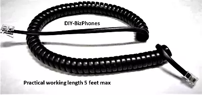 Vodavi Black Handset Cord Starplus DHS Phone SP7314 Receiver Curly Gray 9Ft • $6.99