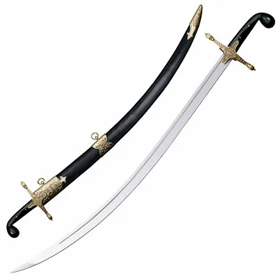 Cold Steel Shamshir Fixed Sword 30.5  1055 Steel Blade Black Horn Handle - 88STS • $199.95