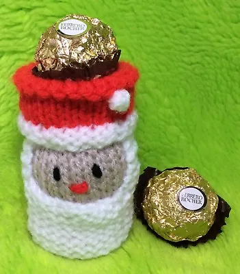 KNITTING PATTERN - Father Christmas Santa Head Choc Cover Fits Ferrero Rocher • £3.25