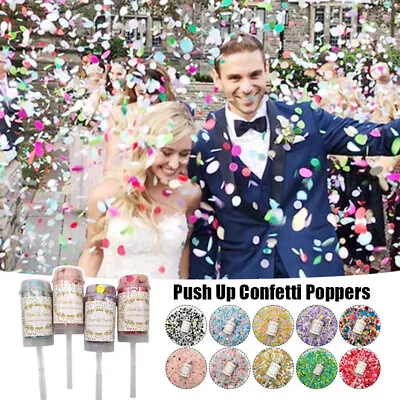 10pcs Wedding Push Pop Confetti Paper Poppers DIY Party Decoration Props Gift • $24.59