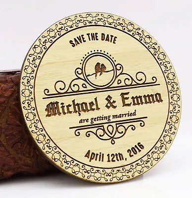 $81.39 • Buy 20 Save The Date Wooden Magnet Custom Engraved Wooden Magnet Rustic-pfs
