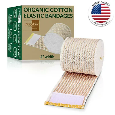 Nexskin Cotton Elastic Compression Bandages Hook & Loop Wrap Fasteners USA Made • $21.17