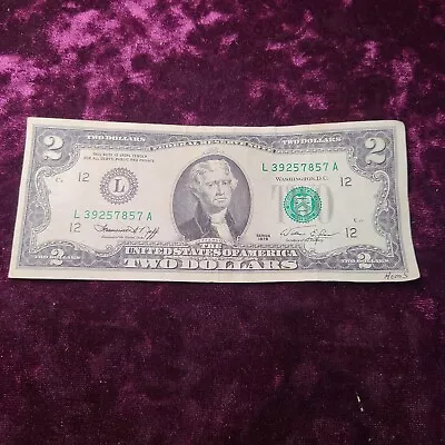 Rare 2 Dollar Bill 1976 Offset Left Margin • $2000
