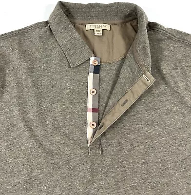 Burberry Brit Mens Size XL Polo Shirt Long Sleeve Nova Check Heather Brown • $89.99