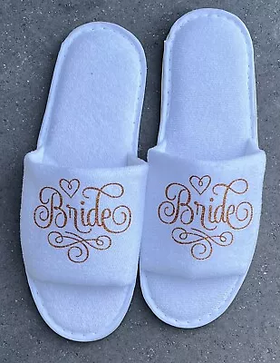 £5.95 • Buy Glitter Slippers Great Morning Of Your Wedding Day Bridesmaid Hen Party 