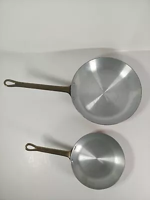 Set Of 2 Vintage Skillets L.E- 8.0  & 5.75  Stainless Steel Camping Cooking • $35.99