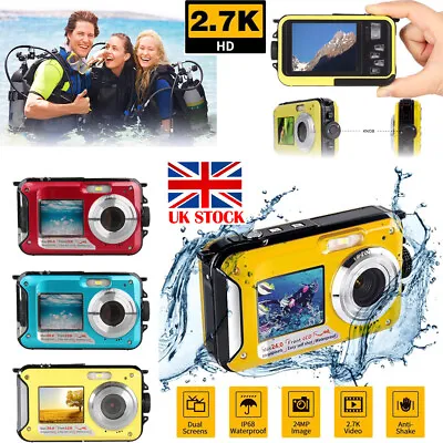 £50.39 • Buy Waterproof Digital Camera Dual Screen HD 1080P 24MP Underwater Photo Video DV UK