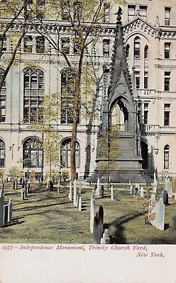 Independence Monument Trinity Church Yard Manhattan N.Y.C. Early Postcard • $12