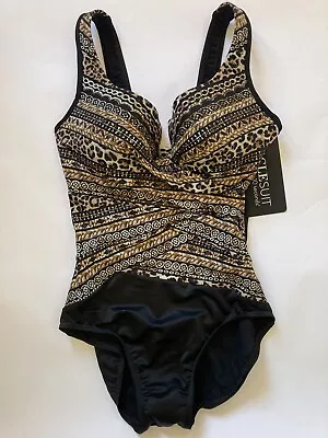 Miraclesuit Lionessa Layered Escape Swimsuit UK Size 10 • £55