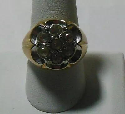 18K HGE ESPO Floral Rhinestone Ring • £23.15