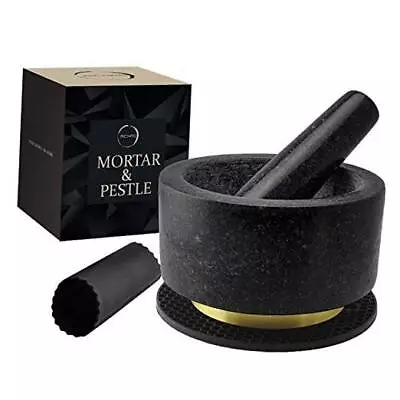 Mortar And Pestle Set 100% Natural Heavy 5.5 Inch 2 Cups Capacity - Granite • $38.49