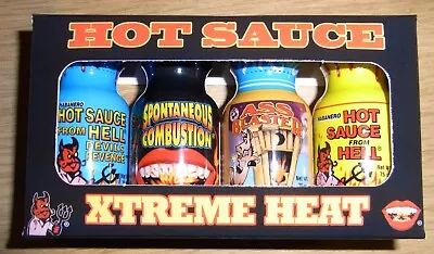 £6.99 • Buy Xtreme Heat Ass Kickin Mini Hot Chilli Sauce  Pack Of 4 Mini Bottles *Gift*