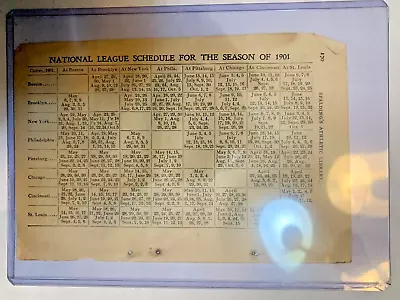 1898 Spalding Full Major League Baseball Schedule 5x7 • $10.50