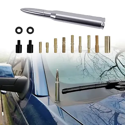 SILVER ANTENNA 50 CAL CALIBER For TRUCK DODGE RAM 1500 FORD F150 RAPTOR BRONCO • $8.99