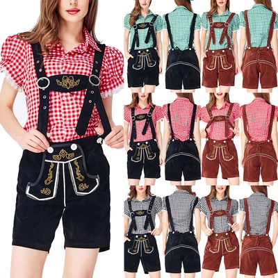 £6.99 • Buy Womens Check Oktoberfest Beer Maid Costume German Bavarian Cosplay Fancy Dress