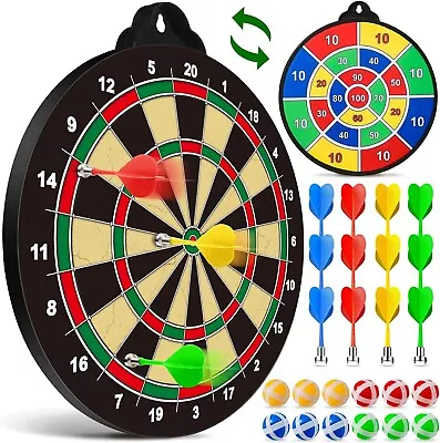 10 Inch Dart Board Toys For Kids Age 8-12 2 In 1 Magnetic & Felt Dartboard • $21.99