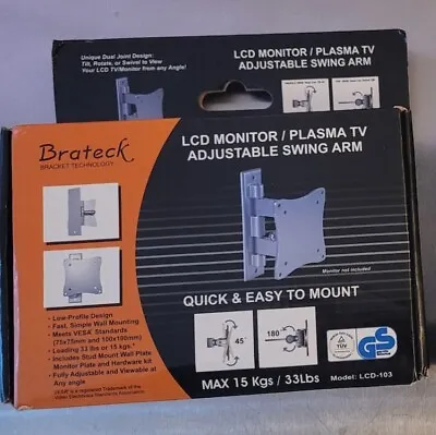 Brateck Bracket Technology Lcd-103 LCD Monitor- TV Adjustable Swing Arm Mount • $15.99