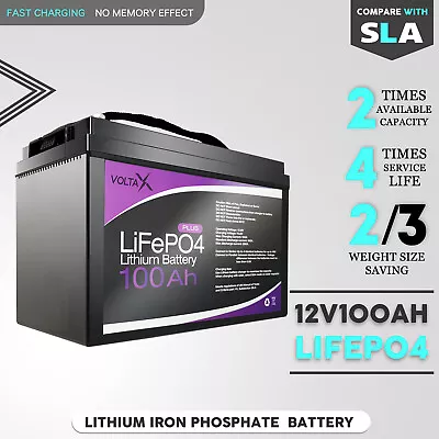 12V 100Ah Deep Cycle LiFePO4 Lithium Battery BMS 100A Rechargeable LCD Display • $598