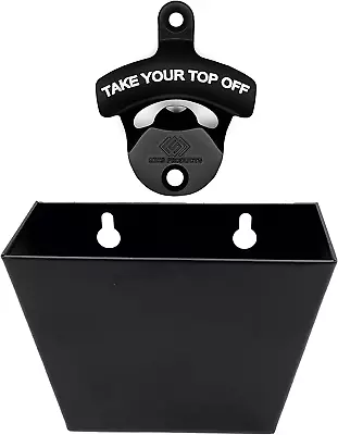 Take Your Top Off - Wall Mounted Bottle Opener And Bottle Cap Catcher Wall Moun • $26.16