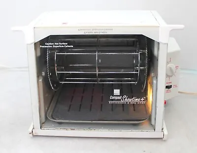 Ronco Showtime Compact Rotisserie +BBQ Electric Oven White Model 3000T • $59.99