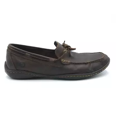 Born Mens Abraham Boat Shoes Brown Leather Lace Up Moc Toe Low Top 8.5 • $10.50