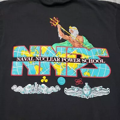 Vintage Navel Nuclear Power Shirt Mens Large Black USA Single Stitch Fruit Loom • $23.74