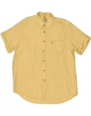 MARLBORO CLASSICS Mens Rugged & Refined Regular Fit Shirt 3XL Yellow Linen AU12 • $19.96