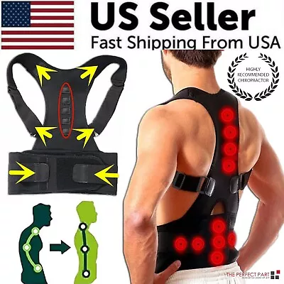 Posture Corrector Support Magnetic Back Shoulder Brace Belt Band For Men Women • $9.89