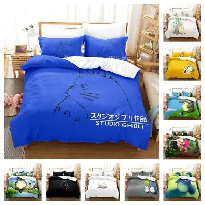 £35.28 • Buy Home Bedclothes Totoro Paint Bedding Cover Suit With Pillowcase Duvet Covers
