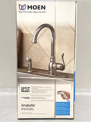 Moen 87650SRS Spot Resist Stainless Anabelle Kitchen Faucet With Side Spray • $119