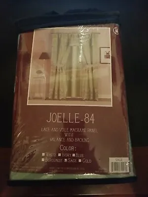 Joelle-84 Curtains Lace And Voile Macrame Panel With Valance And Backing • $3.99