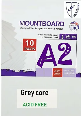 A2 Graduate Mountboard  Studland Mount Board - ICE White (10 Sheets) (A2) • £21.99