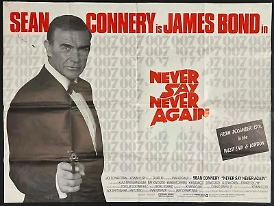 Never Say Never Again Original Quad Movie Cinema Poster Sean Connery James Bond • £150