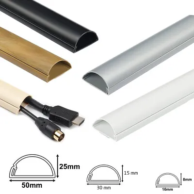 D Line Self Adhesive Trunking Electrical Cable Conduit Wire Channel Dline PVC • £37.97