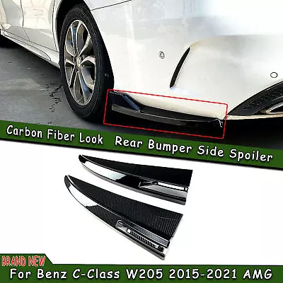 Real Carbon Fiber Rear Splitter Lip For Mercedes Benz W205 C43 C63 2015-2021 • $79.99